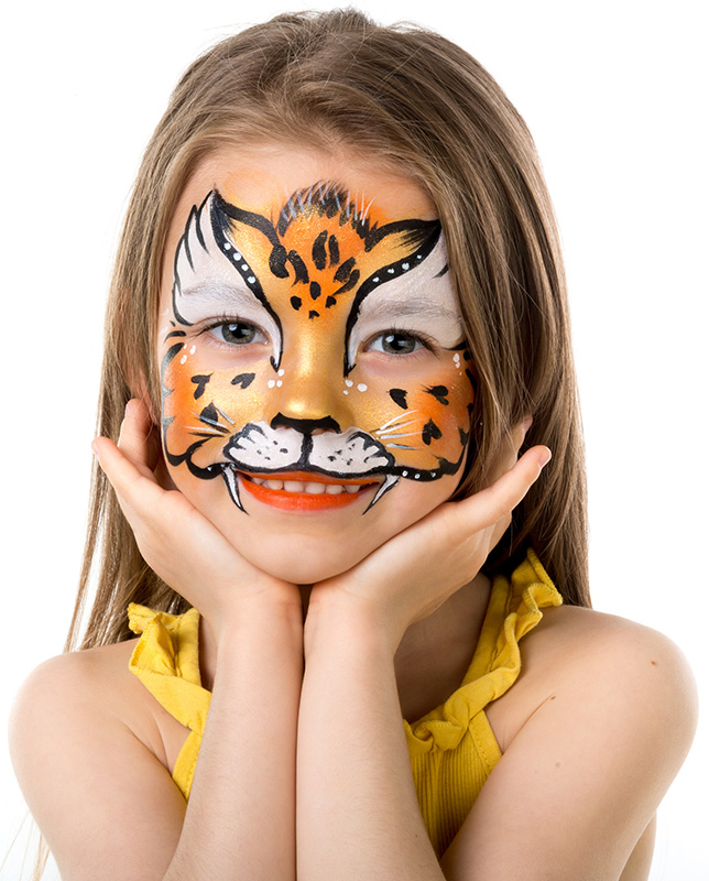 Face Painting For Kids 2 girl tiger face painted